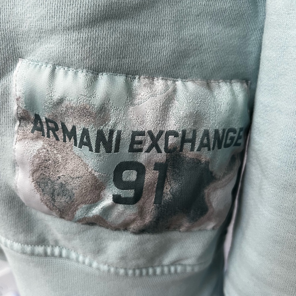 Armani Exchange Men's Light Sage Hooded Sweatshirt - Picture 2 of 6